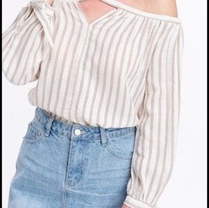 Striped Off The Shoulder Top